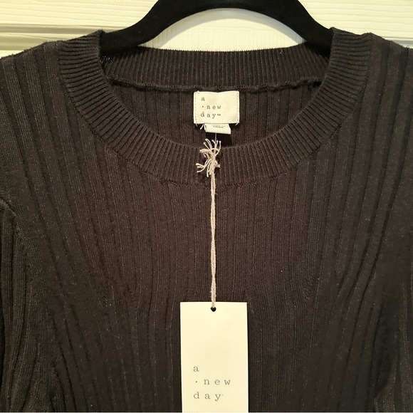 NWT Women's Long Sleeve Sweater Dress - A New Day Black M - Picture 4 of 5